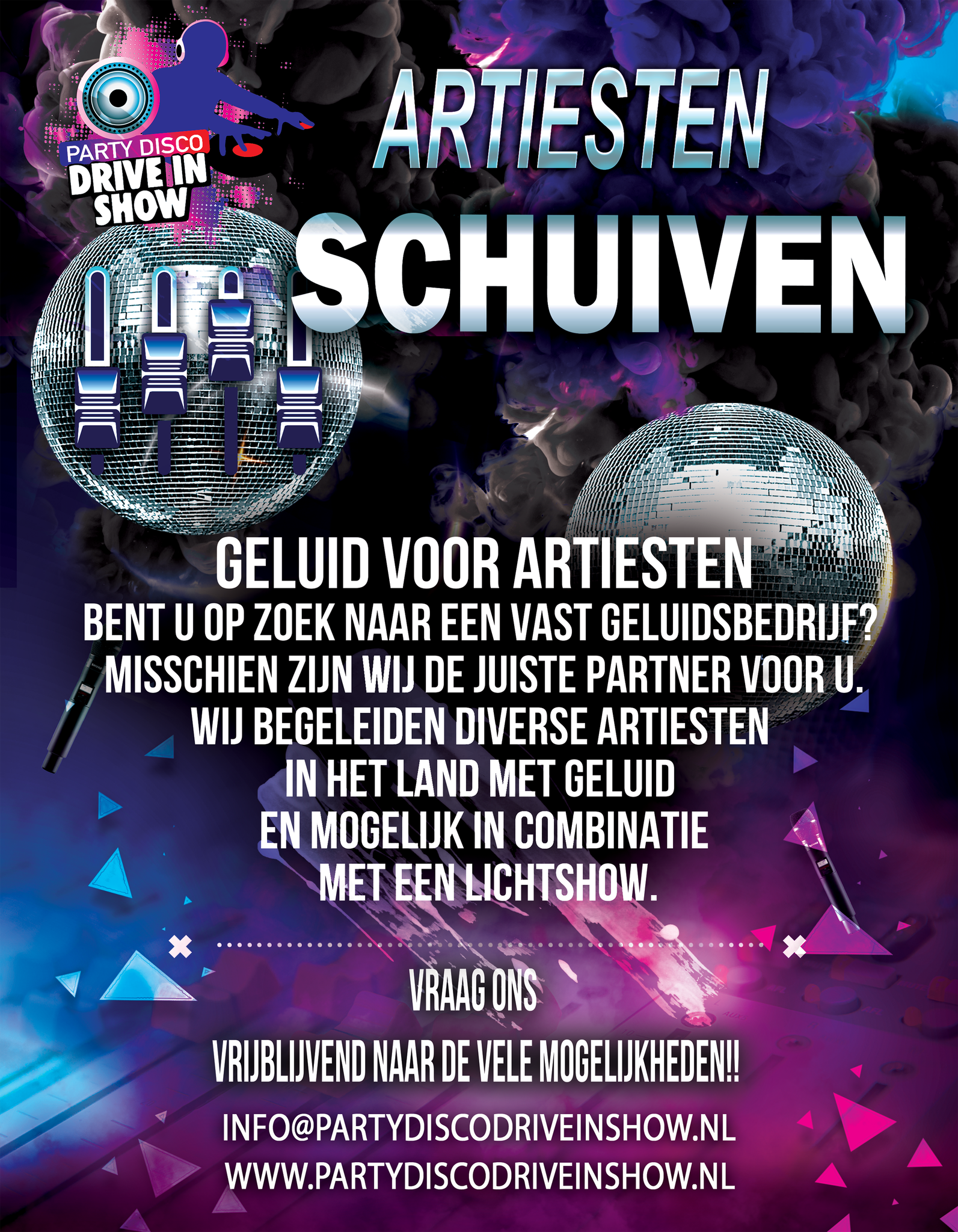 Party Disco Drive-In Show Artiesten Schuiven